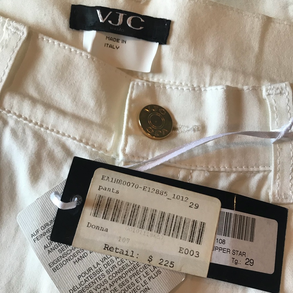 Versace Jeans White Studded Jeans Sz 29 - Picture 4 of 7